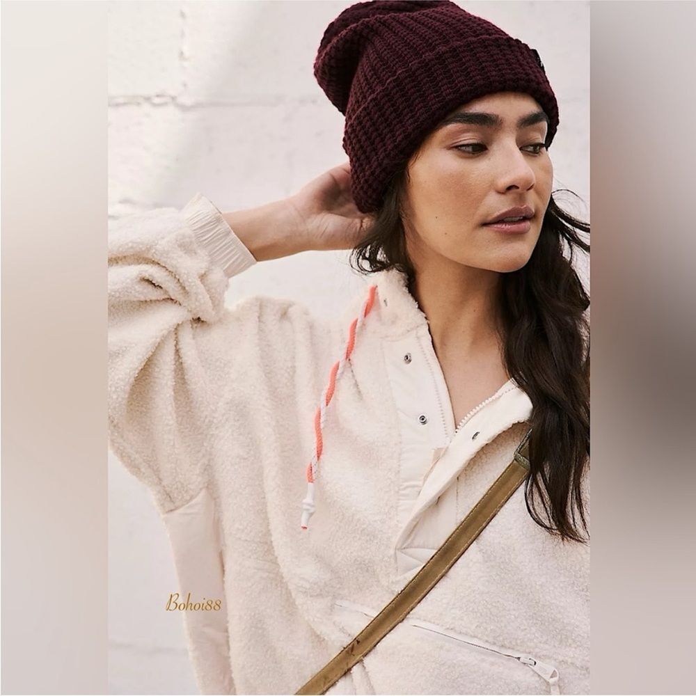Free People Cream Teddy Pullover Jacket with Pink Accent - Picture 4 of 10